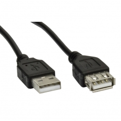 Kabel USB A żenski - USB A męski - 1,8m - czarny