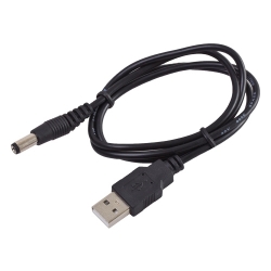 Kabel USB A z wtykiem DC - 2,1/5,5 - długość 100cm